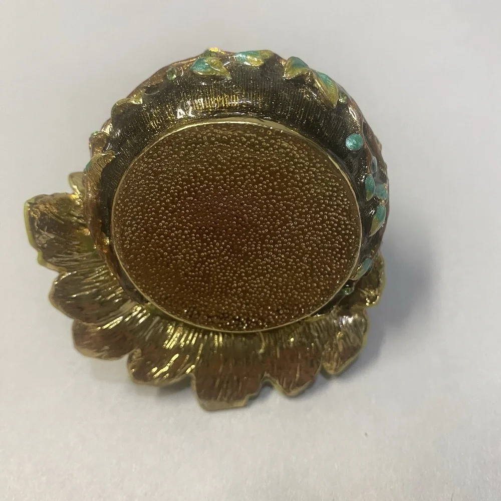Enameled Rhinestone Peacock Trinket Box Jewelry Ring Holder Magnet Closure